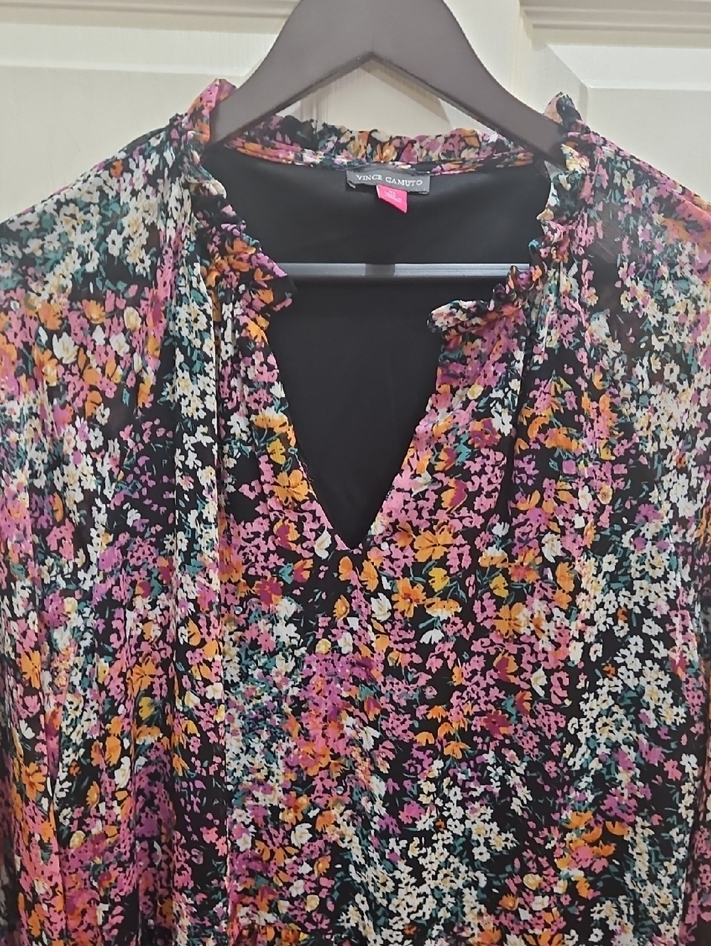 Vince Camuto Floral Tiered Boho Midi Dress Ruffle Sleeve Women’s Sz XL - Picture 2 of 8